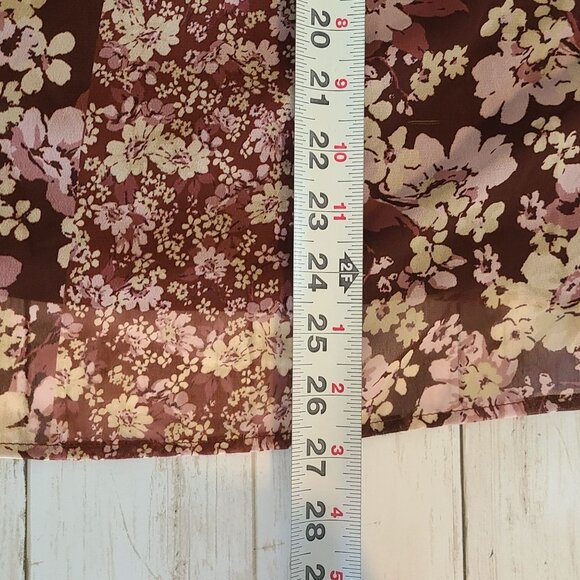 Miss Me Floral Balloon Sleeve Blouse Top Boho Western Coastal Cowgirl Sheer Sm - Picture 7 of 8